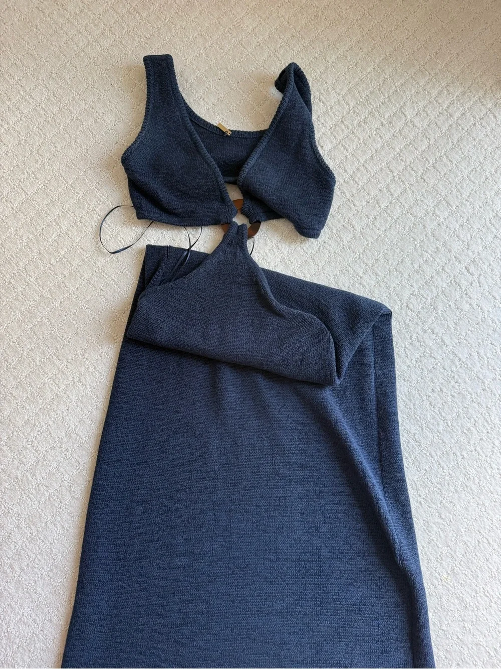 Cult Gaia Women’s Navy Knit Cutout Dress